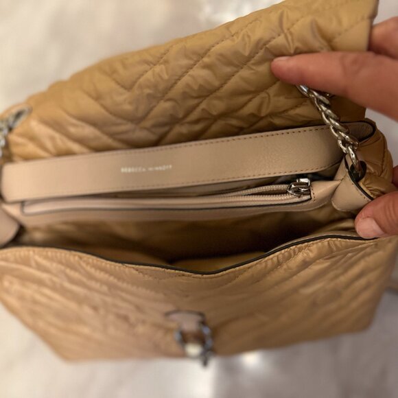 Rebecca Minkoff Edie nylon jumbo flap shoulder bag, New Nude Color - Picture 6 of 6